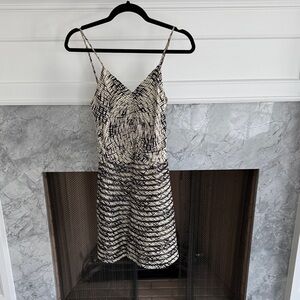 Parker Black and Cream Mini Dress